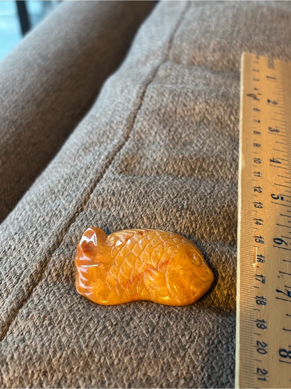 Coral Jade Fish Pendant